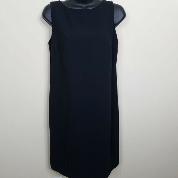 Taylor Dresses & Skirts - Ann Taylor Womens Sheath Dress Size 4 Vintage 90s Black Large Buttons Sleeveless
